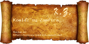 Komlósy Zamfira névjegykártya